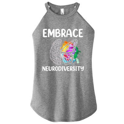 Embrace Neurodiversity Autism Adhd Asd Rainbow Brain Cool Gift Women's Perfect Tri Rocker Tank