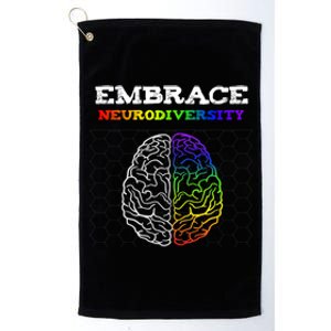 Embrace Neurodiversity Autism Adhd Asd Rainbow Brain Great Gift Platinum Collection Golf Towel