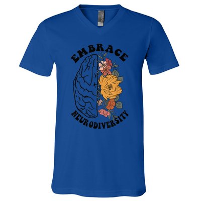 Embrace Neurodiversity Autism Awareness ASD V-Neck T-Shirt