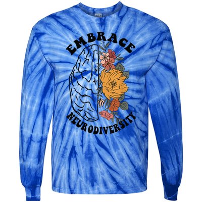 Embrace Neurodiversity Autism Awareness ASD Tie-Dye Long Sleeve Shirt