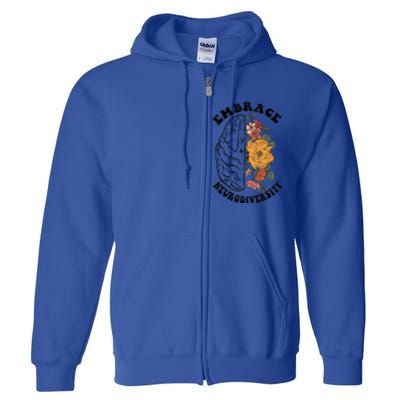 Embrace Neurodiversity Autism Awareness ASD Full Zip Hoodie