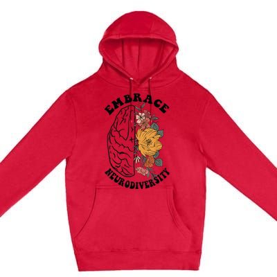 Embrace Neurodiversity Autism Awareness ASD Premium Pullover Hoodie