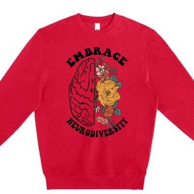 Embrace Neurodiversity Autism Awareness ASD Premium Crewneck Sweatshirt