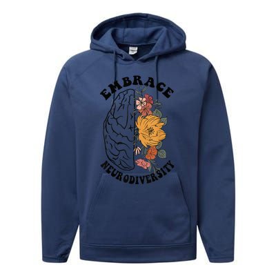 Embrace Neurodiversity Autism Awareness ASD Performance Fleece Hoodie