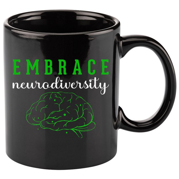 Embrace Neurodiversity ADHD Autism Awareness 11oz C Handle Ceramic Mug