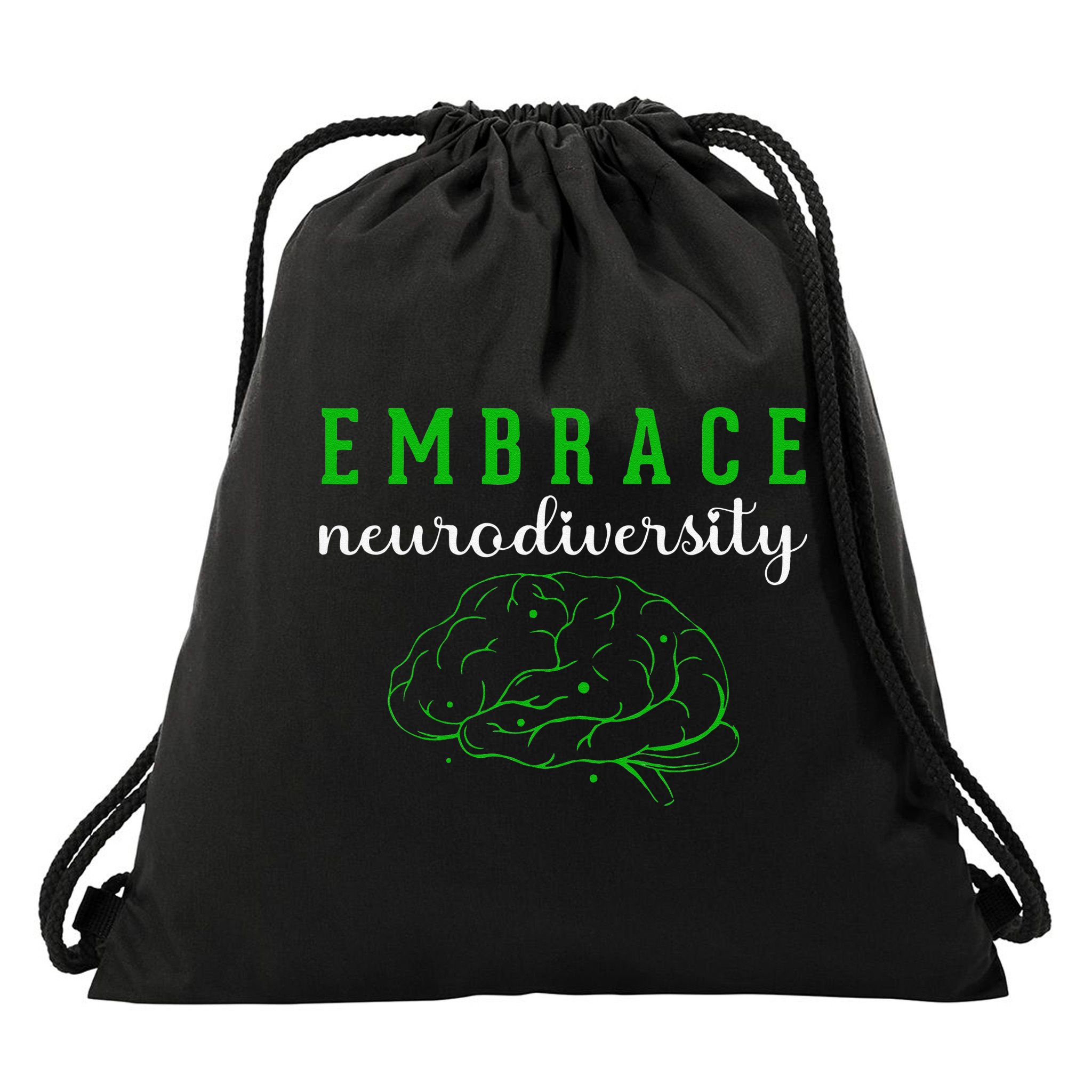 Embrace Neurodiversity ADHD Autism Awareness Drawstring Bag