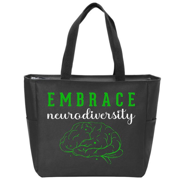 Embrace Neurodiversity ADHD Autism Awareness Zip Tote Bag