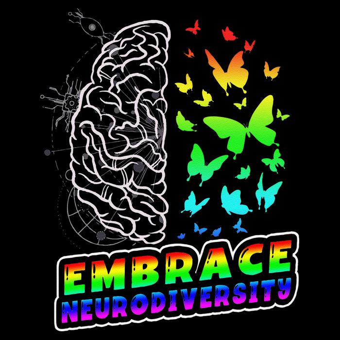Embrace Neurodiversity Autism ADHD ASD Rainbow Brain Funny 16 in Basic Backpack