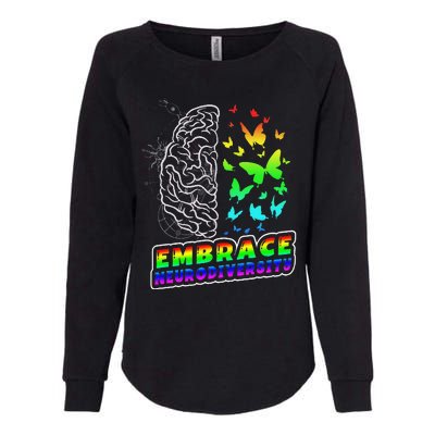 Embrace Neurodiversity Autism ADHD ASD Rainbow Brain Funny Womens California Wash Sweatshirt