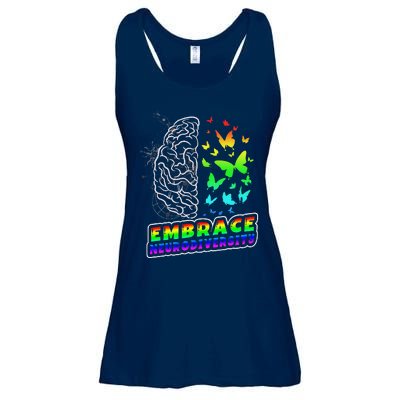 Embrace Neurodiversity Autism ADHD ASD Rainbow Brain Funny Ladies Essential Flowy Tank