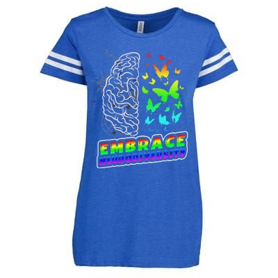 Embrace Neurodiversity Autism ADHD ASD Rainbow Brain Funny Enza Ladies Jersey Football T-Shirt