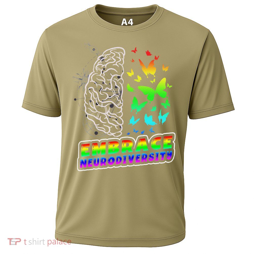 Embrace Neurodiversity Autism ADHD ASD Rainbow Brain Funny Performance Shirt