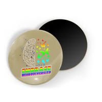 Embrace Neurodiversity Autism ADHD ASD Rainbow Brain Funny Magnet