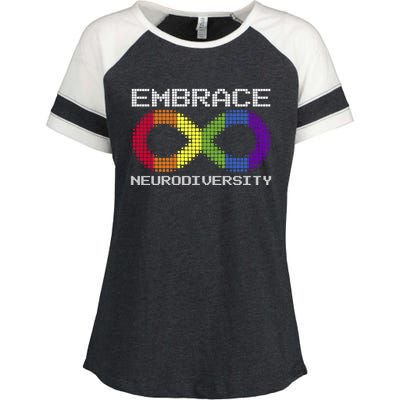 Embrace Neurodiversity Autism Adhd Asd Rainbow Brain Gift Enza Ladies Jersey Colorblock Tee