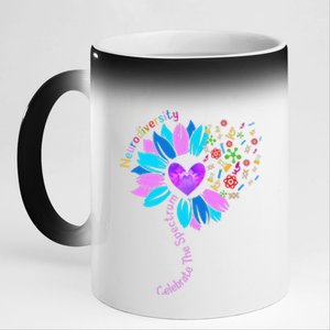 Embrace Neurodiversity Autism Awareness ASD ADHD 11oz Black Color Changing Mug