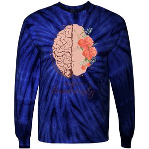 Embrace Neurodiversity Autism Awareness Floral Brain Tie-Dye Long Sleeve Shirt