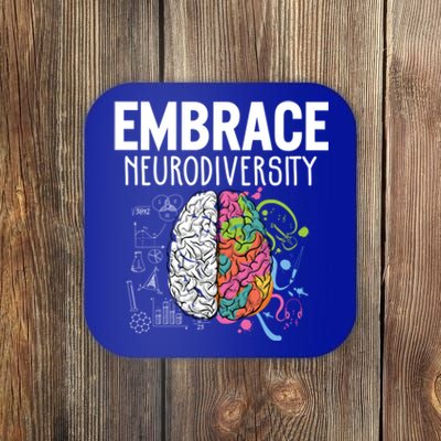 Embrace Neurodiversity Brain Gift Autism Awareness Gift Coaster