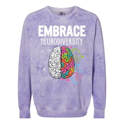 Embrace Neurodiversity Brain Gift Funny Gift Colorblast Crewneck Sweatshirt