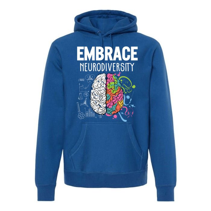 Embrace Neurodiversity Brain Gift Funny Gift Premium Hoodie