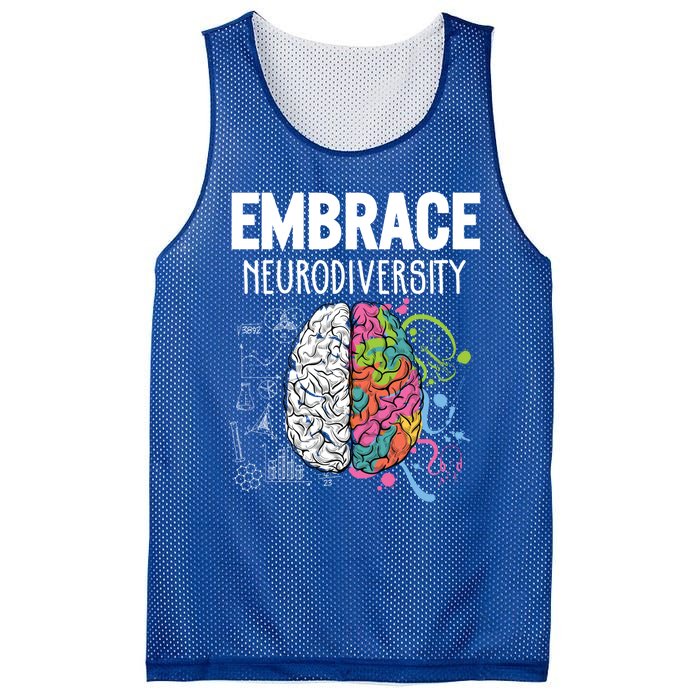 Embrace Neurodiversity Brain Gift Funny Gift Mesh Reversible Basketball Jersey Tank