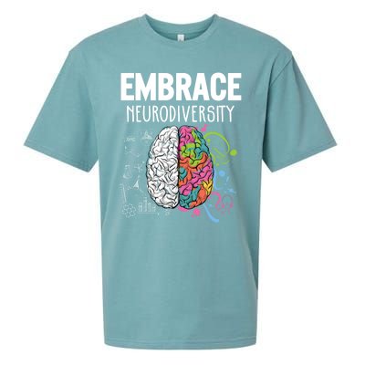 Embrace Neurodiversity Brain Gift Funny Gift Sueded Cloud Jersey T-Shirt