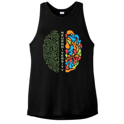 Embrace Neurodiversity Brain Ladies PosiCharge Tri-Blend Wicking Tank