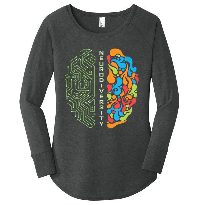 Embrace Neurodiversity Brain Women's Perfect Tri Tunic Long Sleeve Shirt