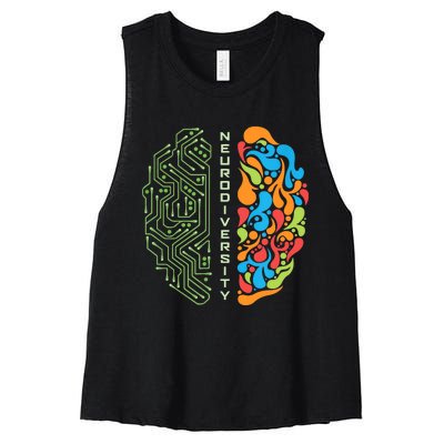 Embrace Neurodiversity Brain Women's Racerback Cropped Tank