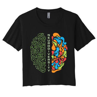 Embrace Neurodiversity Brain Women's Crop Top Tee