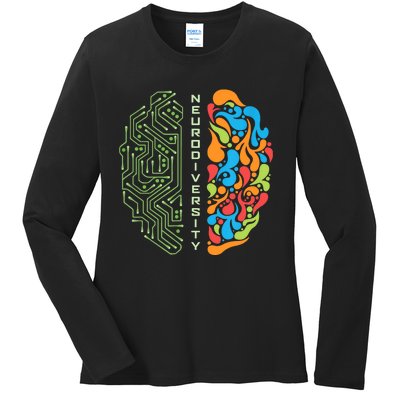 Embrace Neurodiversity Brain Ladies Long Sleeve Shirt