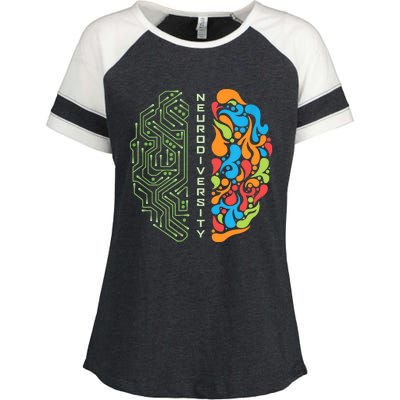 Embrace Neurodiversity Brain Enza Ladies Jersey Colorblock Tee