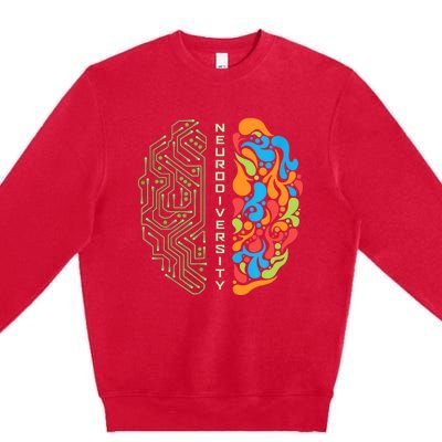 Embrace Neurodiversity Brain Premium Crewneck Sweatshirt