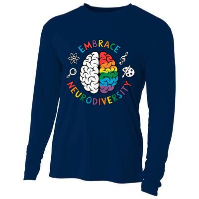 Embrace Neurodiversity Brain Autism Awareness ADHD Autistic  Cooling Performance Long Sleeve Crew