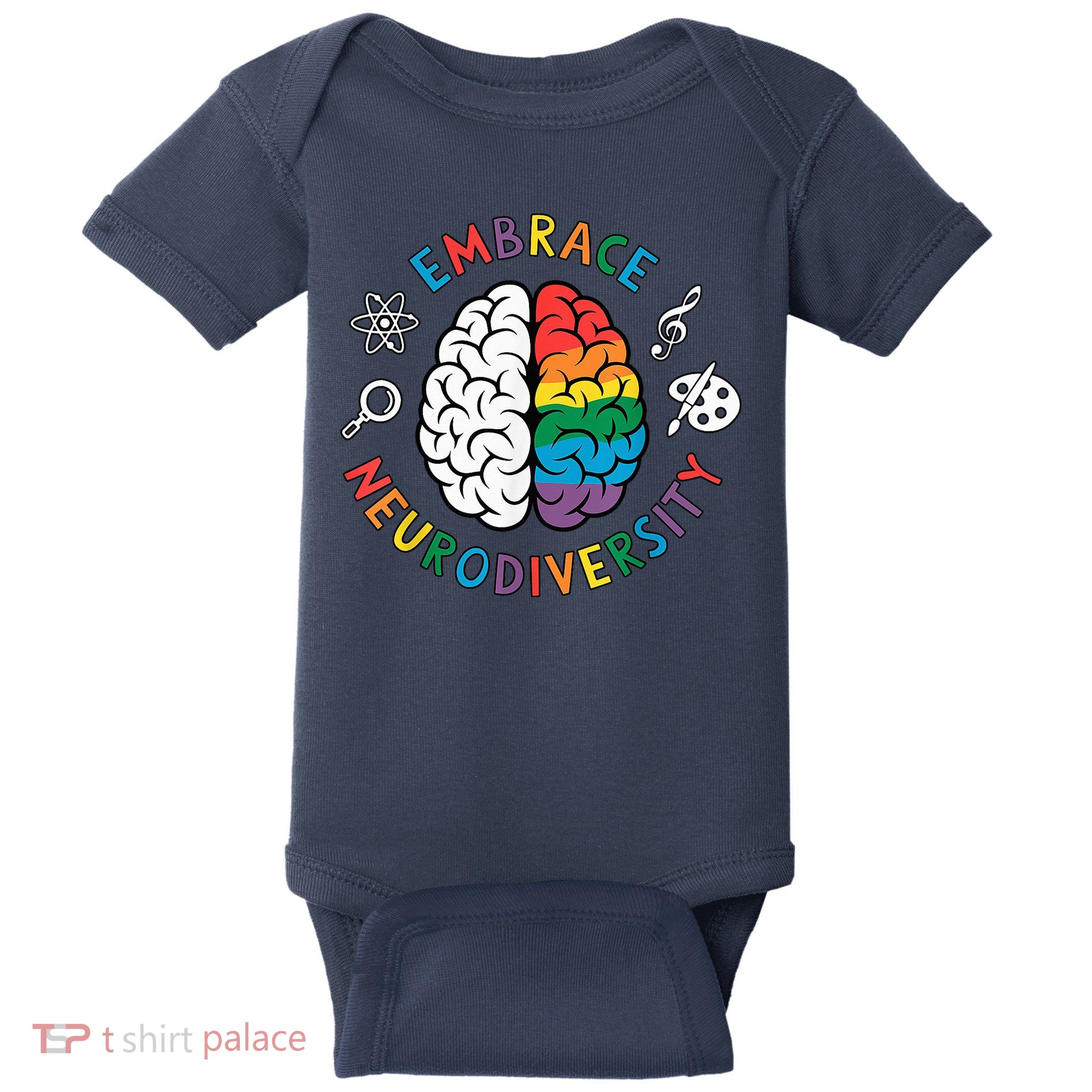 Embrace Neurodiversity Brain Autism Awareness ADHD Autistic  Baby Bodysuit
