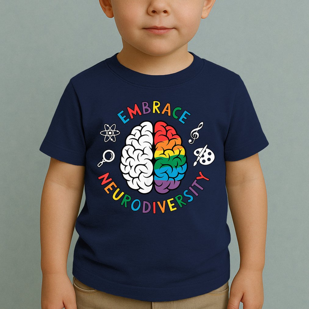 Embrace Neurodiversity Brain Autism Awareness ADHD Autistic  Toddler T-Shirt