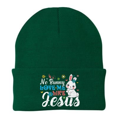 Easter No Bunny Loves Me Like Jesus Religious Knit Cap Winter Beanie