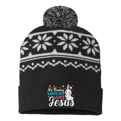 Easter No Bunny Loves Me Like Jesus Religious USA-Made Snowflake Beanie