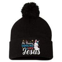 Easter No Bunny Loves Me Like Jesus Religious Pom Pom 12in Knit Beanie