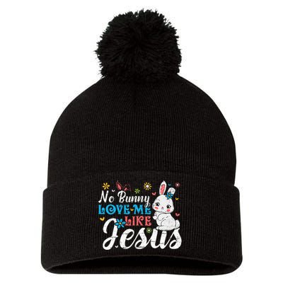 Easter No Bunny Loves Me Like Jesus Religious Pom Pom 12in Knit Beanie