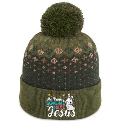 Easter No Bunny Loves Me Like Jesus Religious The Baniff Cuffed Pom Beanie