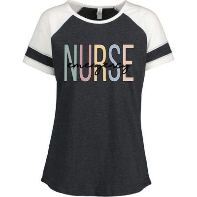 Emergency Nurse Boho Emergency Nursing Cute Gift Enza Ladies Jersey Colorblock Tee