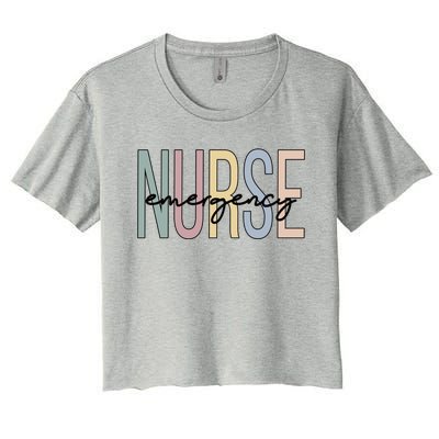 Emergency Nurse Boho Emergency Nursing Cute Gift Women's Crop Top Tee