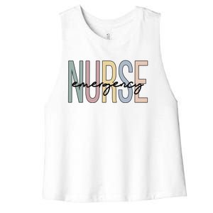 Emergency Nurse Boho Emergency Nursing Cute Gift Women's Racerback Cropped Tank