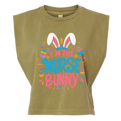 Easter Nurse Bunny Happy Easter Egg Stethoscope Nurse Garment-Dyed Women's Muscle Tee