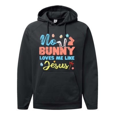 Easter No Bunny Loves Me Like Jesus Religious Performance Fleece Hoodie