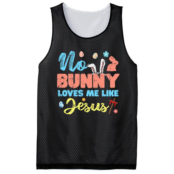 Easter No Bunny Loves Me Like Jesus Religious Mesh Reversible Basketball Jersey Tank