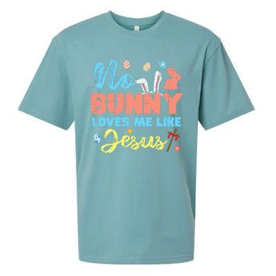 Easter No Bunny Loves Me Like Jesus Religious Sueded Cloud Jersey T-Shirt