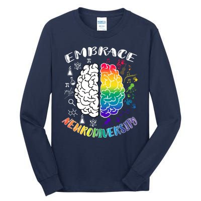 Embrace Neurodiversity Brain Autism Awareness Tall Long Sleeve T-Shirt