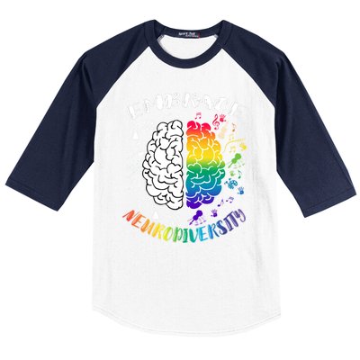 Embrace Neurodiversity Brain Autism Awareness Baseball Sleeve Shirt