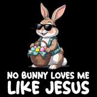 Easter No Bunny Loves Me Like Jesus Christian Cooling Performance Crew T-Shirt